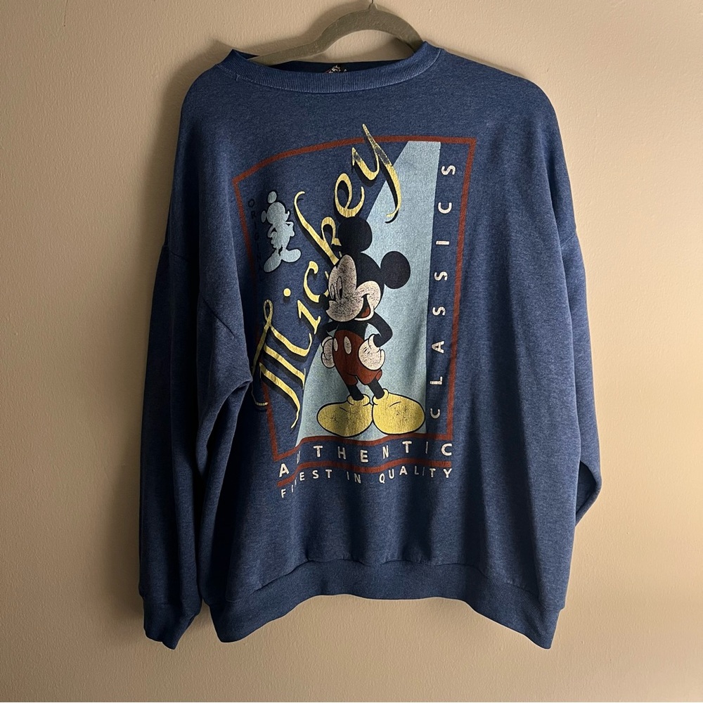 Vintage Disney Mickey Mouse Blue Graphic Crewneck